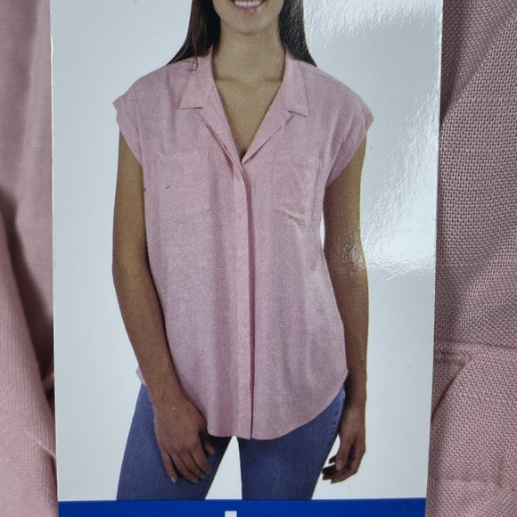 Jachs Girlfriend Tops - Jachs Girlfriend Womens L Blouse Pink Rayon e0031